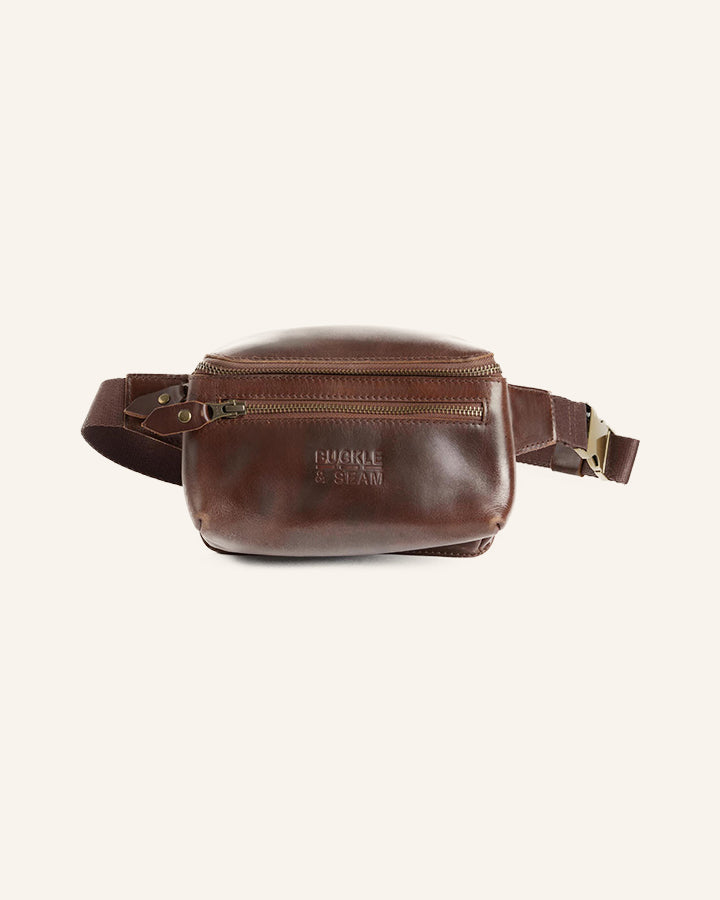 Leder Gürteltasche Dash Braun | Dots