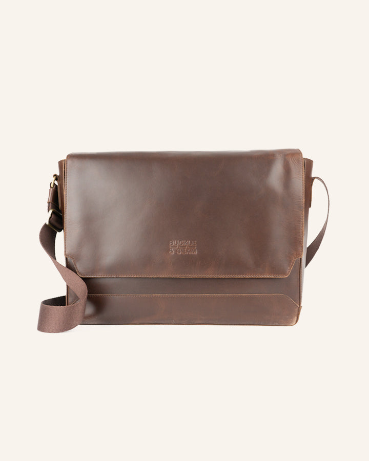Leder Messenger Bag Times
