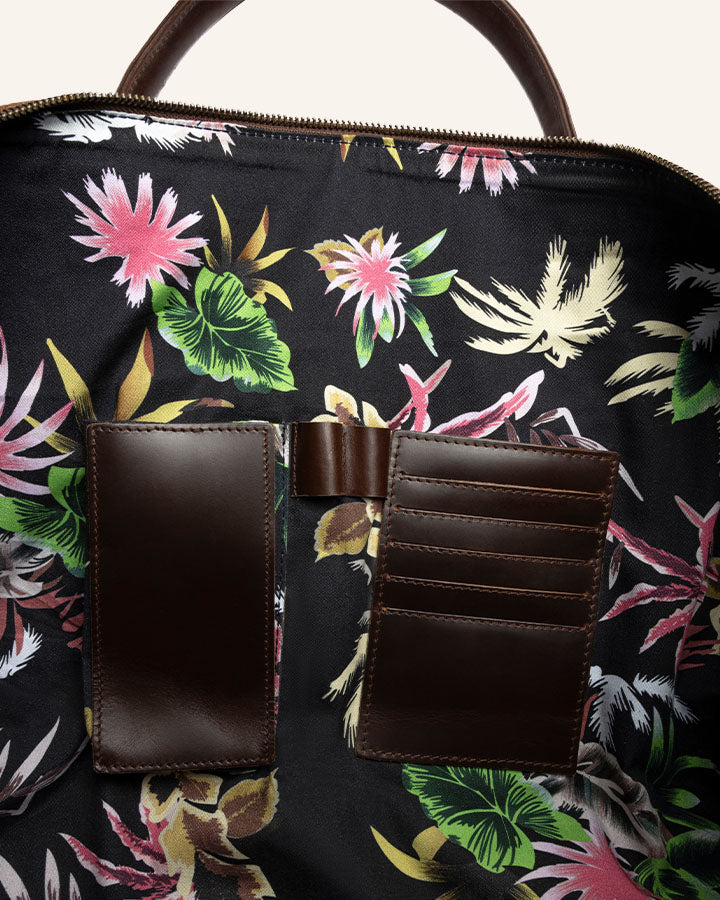 Leder Weekender Willow Braun | Tropisch