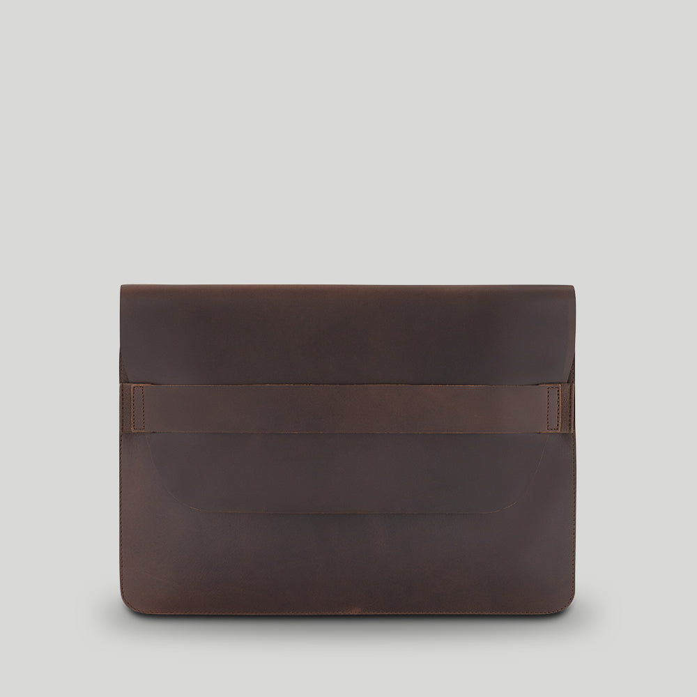 Leather Laptop Sleeve Terra Buckle and Seam