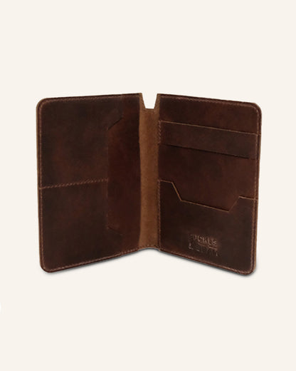 Leather Passport Holder Concorde Brown