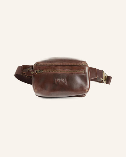 Leder Gürteltasche Dash Braun | Dots