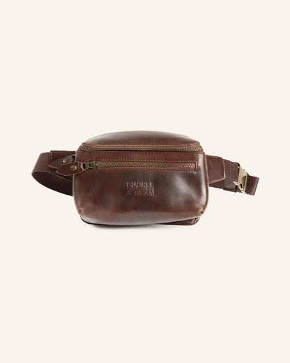Leder Gürteltasche Dash Braun | Dots