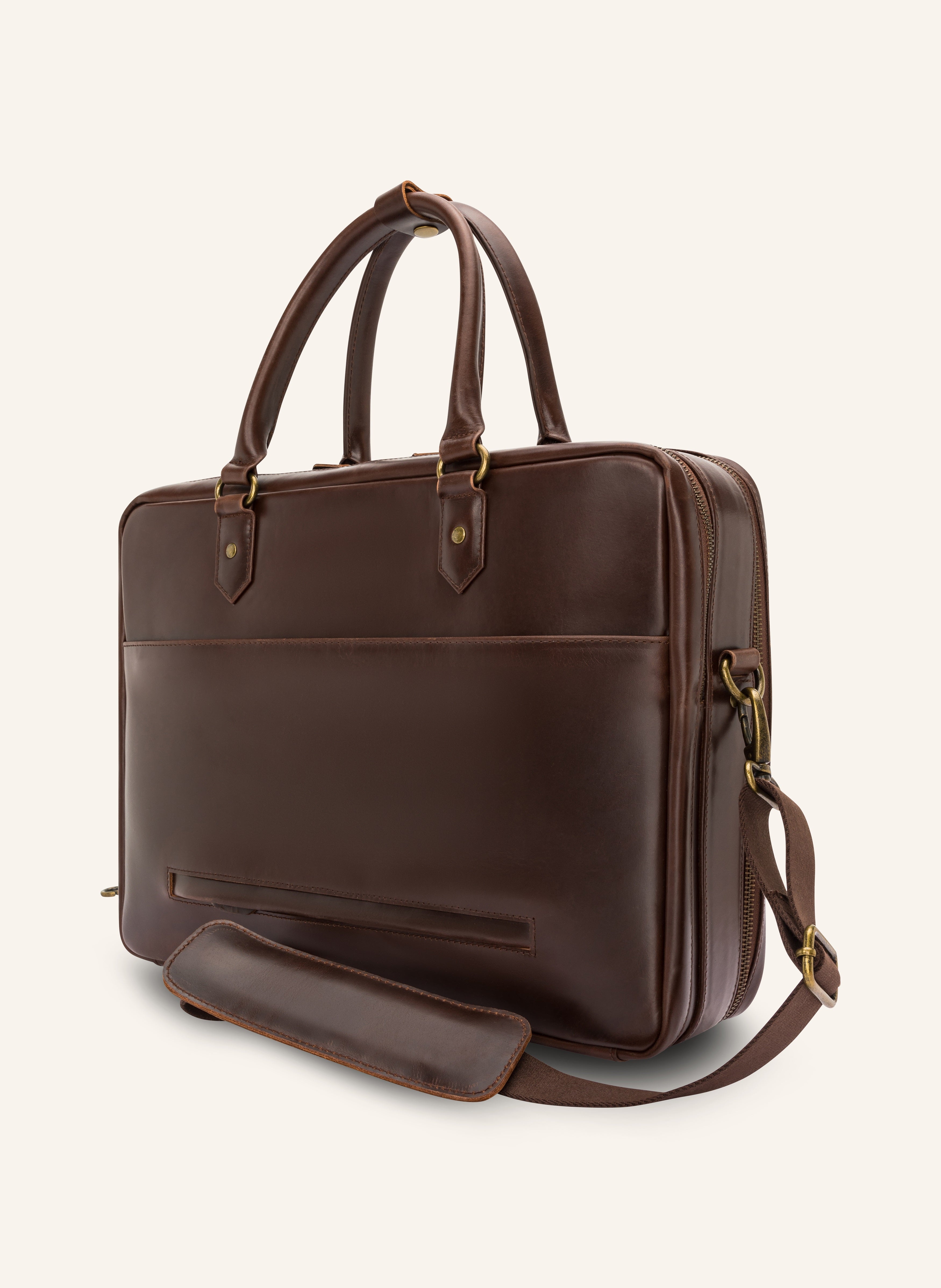 Leather XL Briefcase Albert – Buckle and Seam