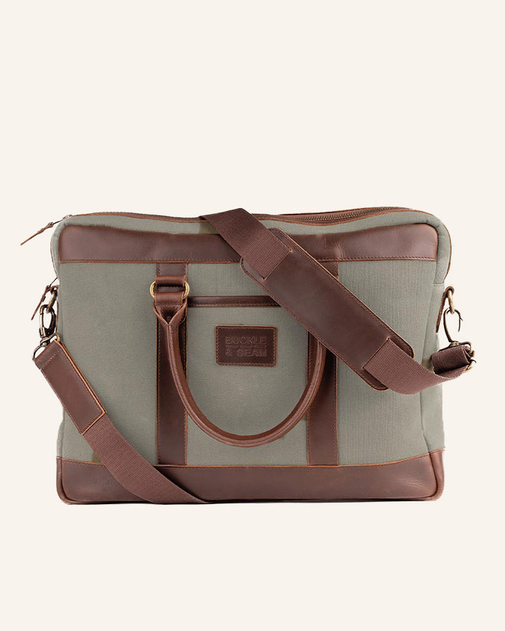Leather Canvas Business Briefcase Venture