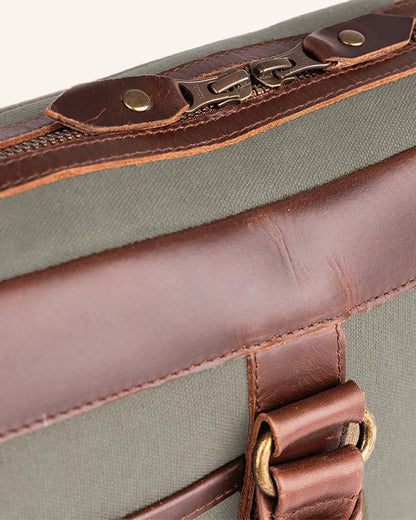 Leather Canvas Business Briefcase Venture