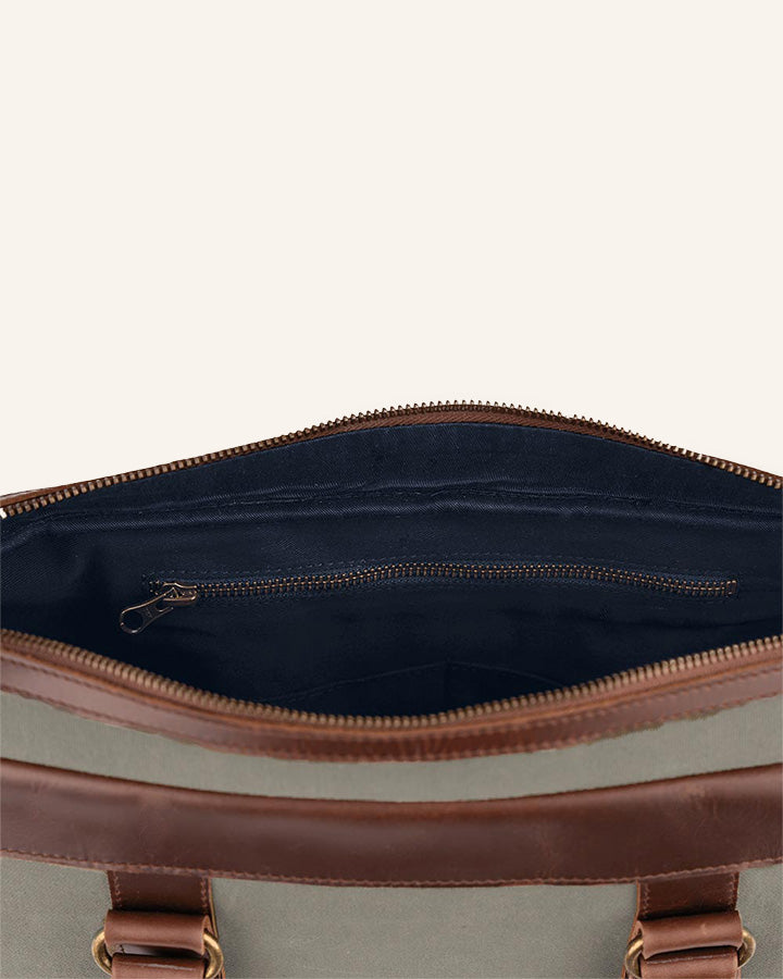 Leather Canvas Business Briefcase Venture