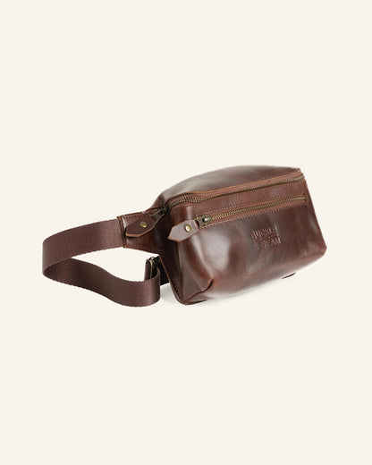Leather Waist Bag Dash Brown | Dots