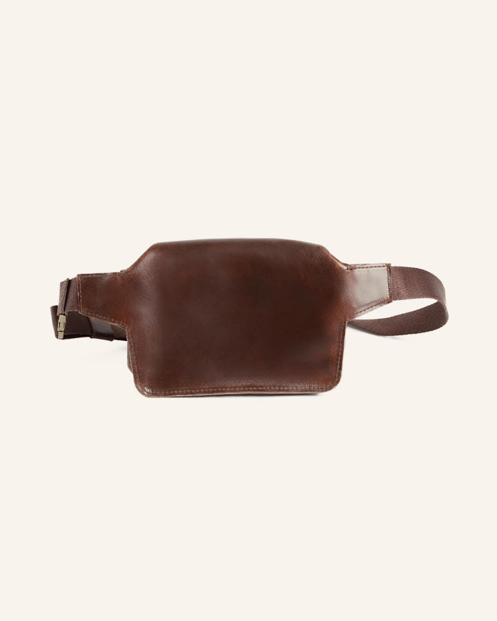 Leather Waist Bag Dash Brown | Dots