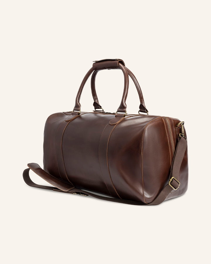 Leder Weekender Willow Braun | Tropisch