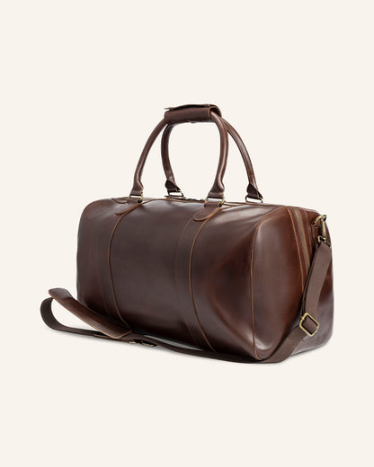 Leder Weekender Willow Braun | Tropisch
