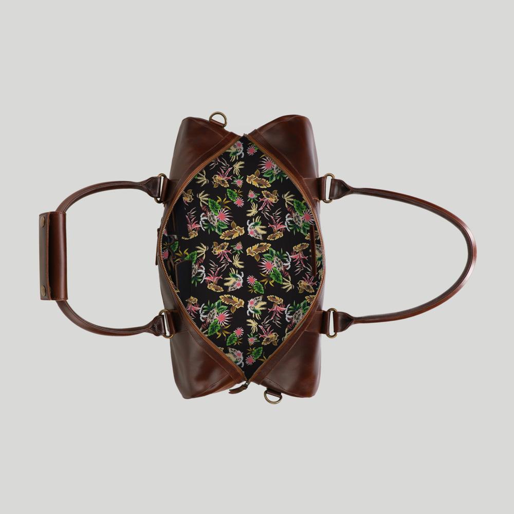 Leder Weekender Willow Braun | Tropisch