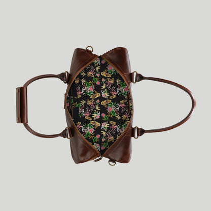 Leder Weekender Willow Braun | Tropisch