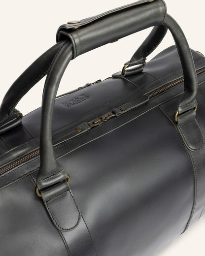 Leather Weekender Willow Anthracite | Yellow