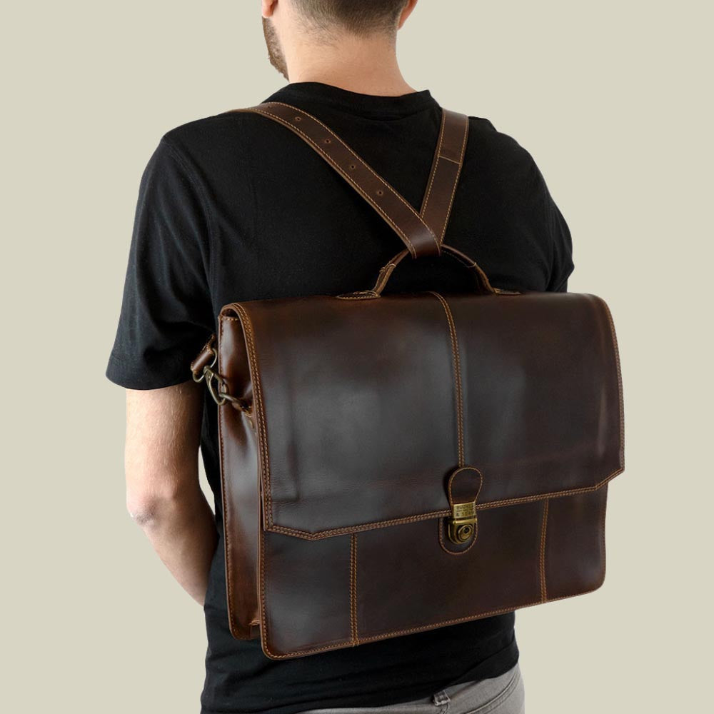 Leather Briefcase Sierra