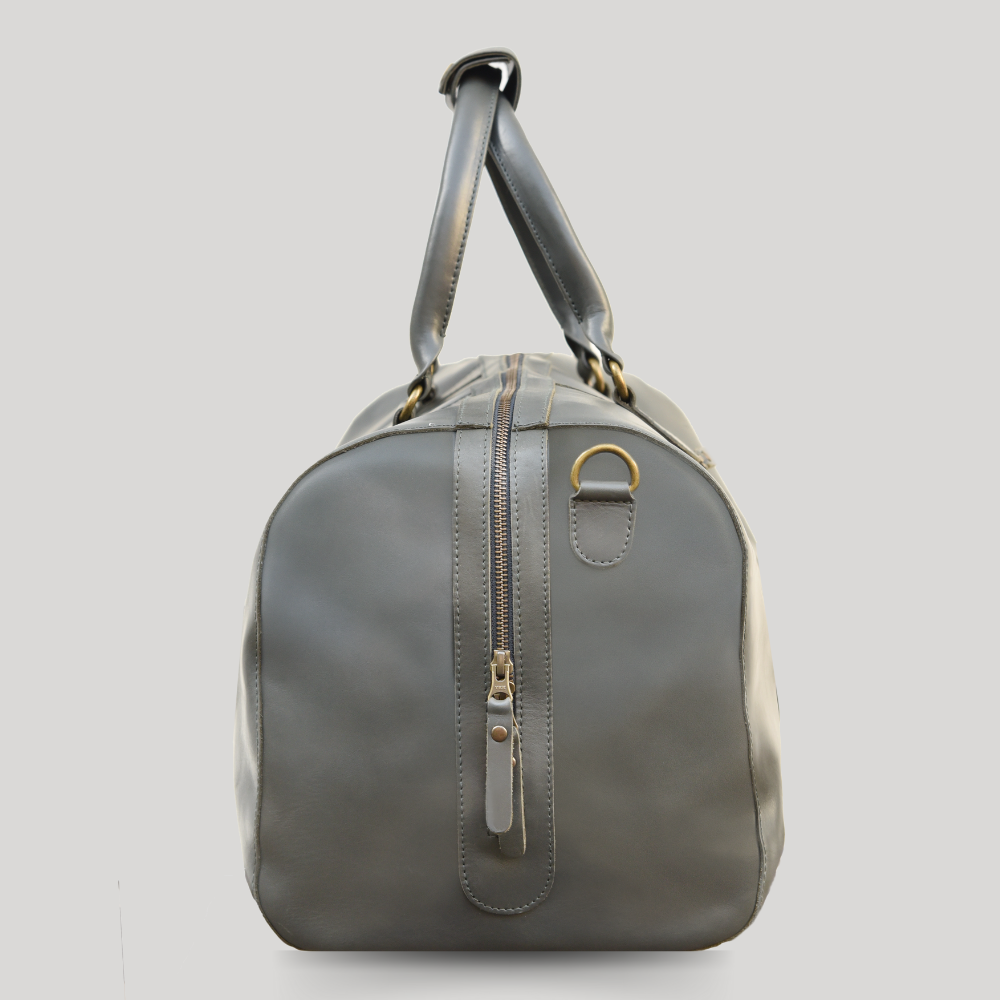 Leather Weekender Willow Anthracite | Yellow