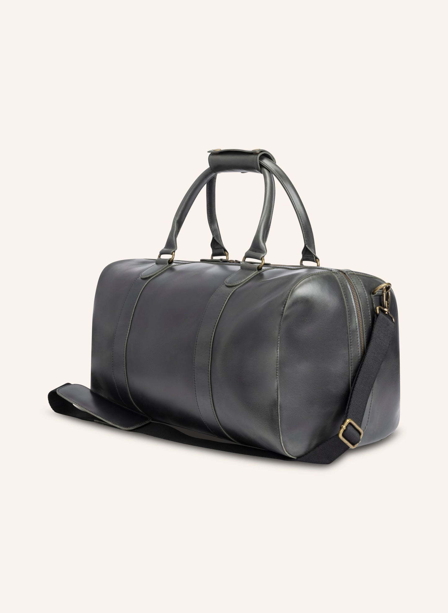 Leather Weekender Willow Anthracite | Yellow