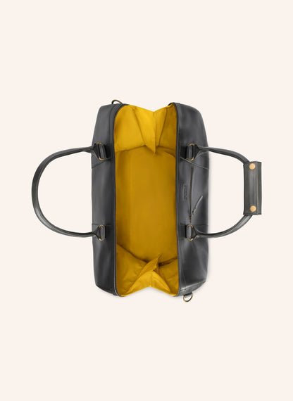 Leather Weekender Willow Anthracite | Yellow