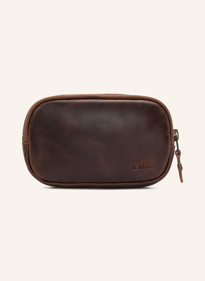 Leather Zip Pouch Karbon