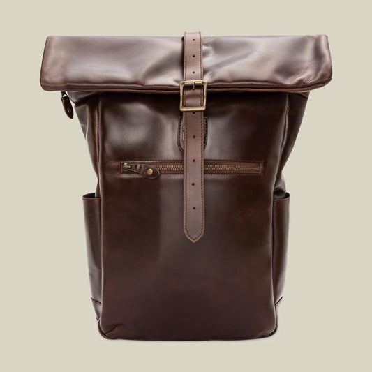 Leder Rolltop Rucksack Nomad