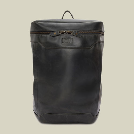 Leder Rucksack Siwa Anthracite | Gelb