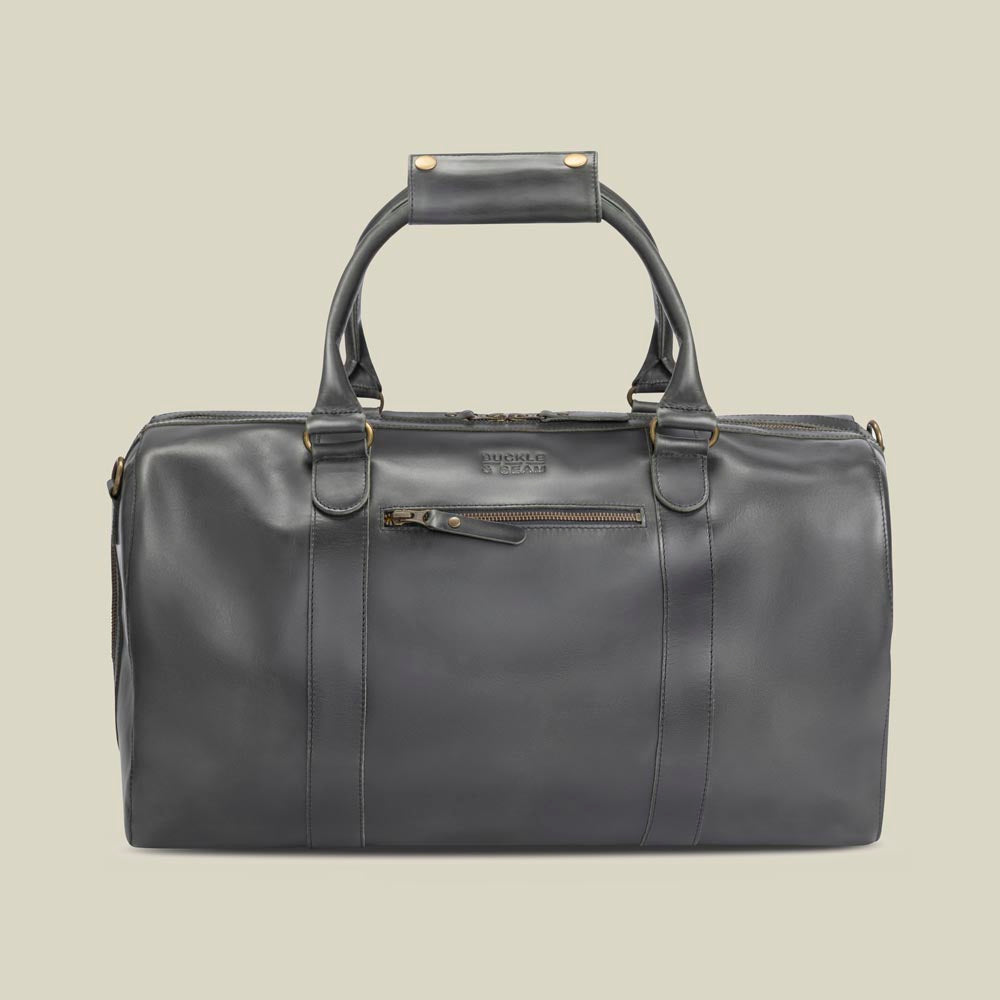 Leather Weekender Willow Anthracite | Yellow