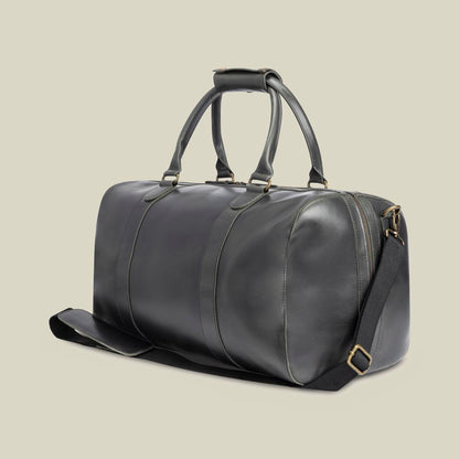 Leather Weekender Willow Anthracite | Yellow