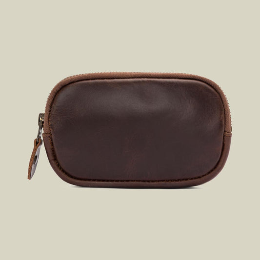 Leather Zip Pouch Karbon