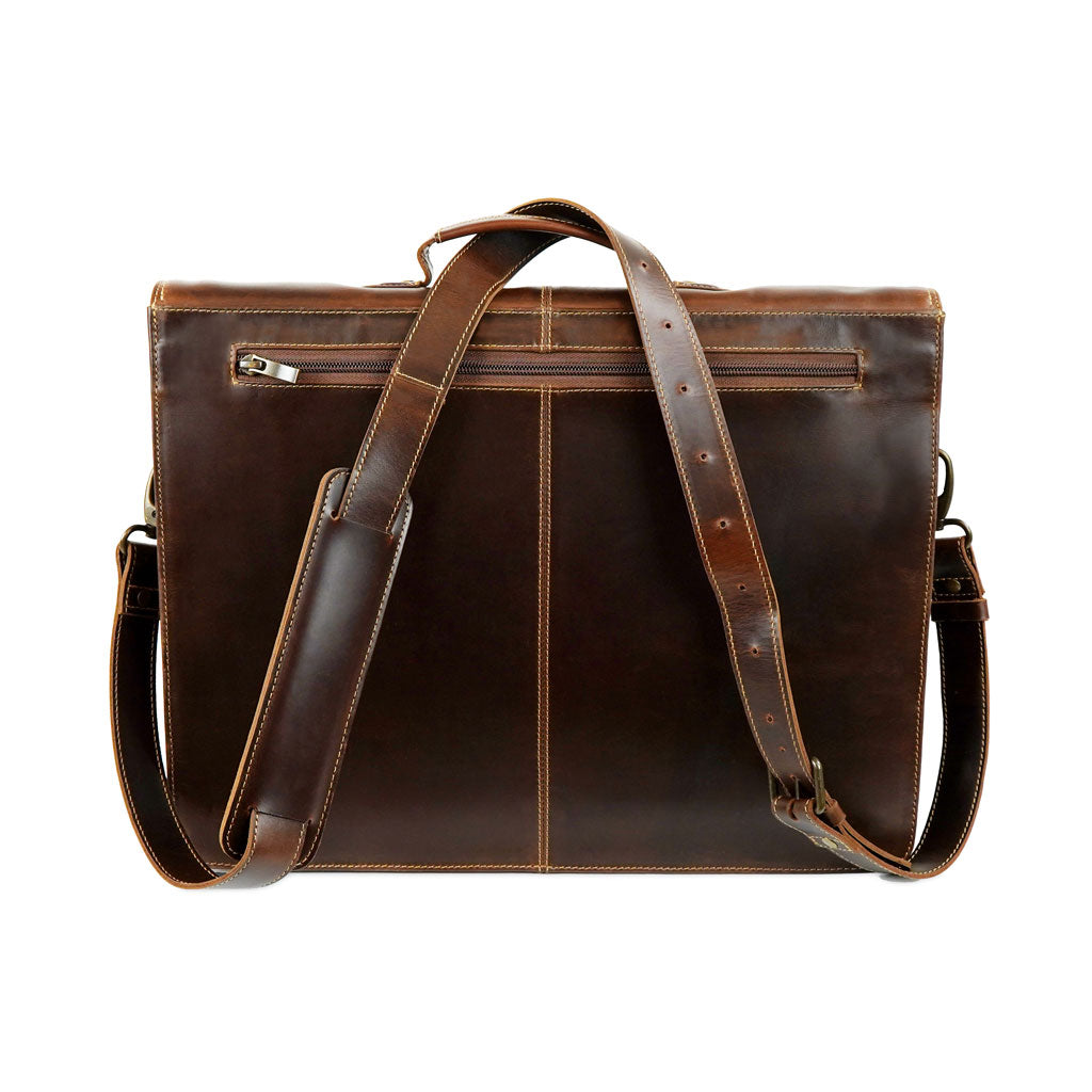 Leather Briefcase Sierra Buckle and Seam