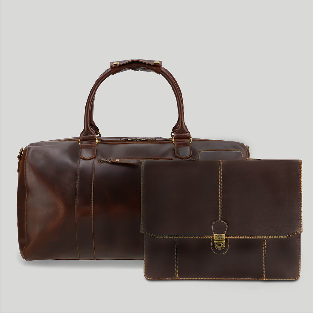 Leather Weekender Willow Buckle and Seam