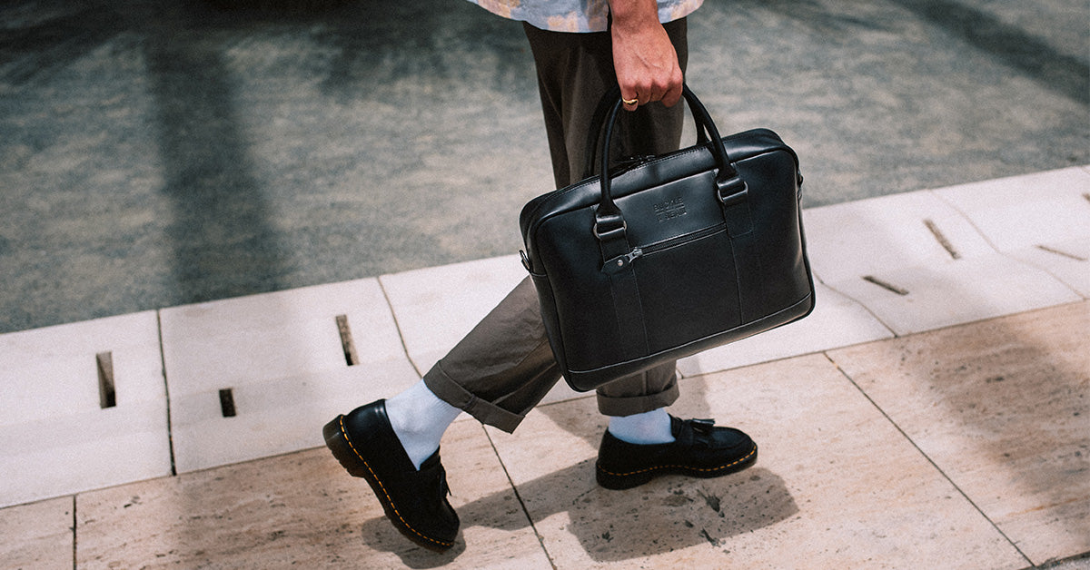 Leather Zip Pouch Karbon